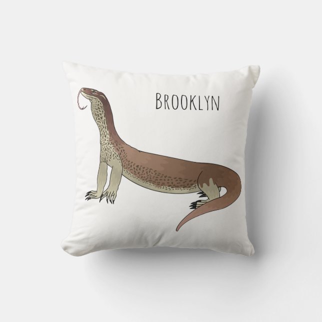 Coussin Illustration de varan de dessin animé  (Recto)