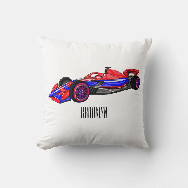 Coussin Illustration de voiture de course professionnelle (Recto)