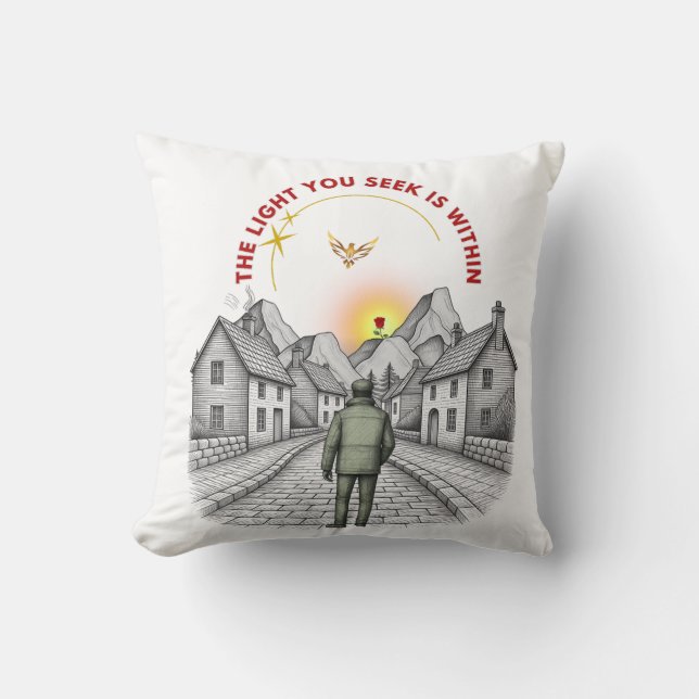 Coussin Illustration de voyage inspirant  (Recto)