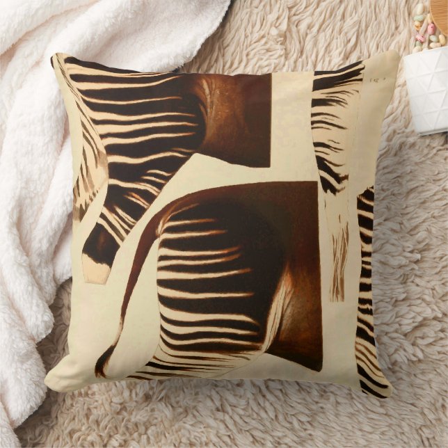 Coussin Illustration de Zebra Hind Quaters vintage (Couverture)