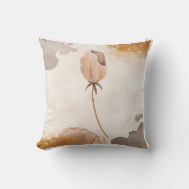 Coussin Illustration délicate de fleurs à l'aquarelle (Recto)