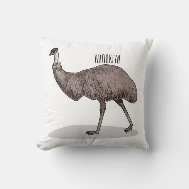 Coussin Illustration d'Emu bird (Recto)