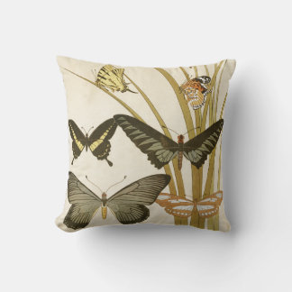 Coussin Illustration des papillons vintages