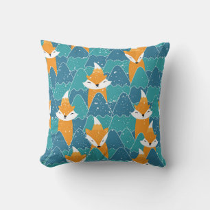 Coussin Illustration des renards Vintages mignons