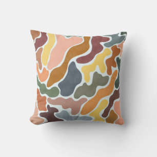 Coussin Illustration des tons terre abstraits modernes.