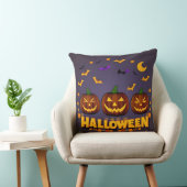Coussin Illustration d'Halloween avec des citrouilles Jack (Chaise)