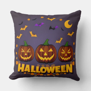 Coussin Illustration d'Halloween avec des citrouilles Jack