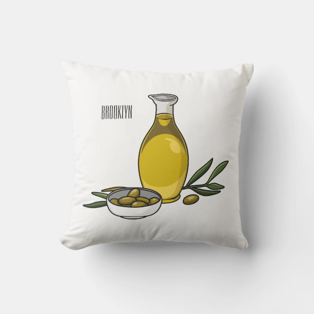 Coussin Illustration d'huile d'olive (Recto)