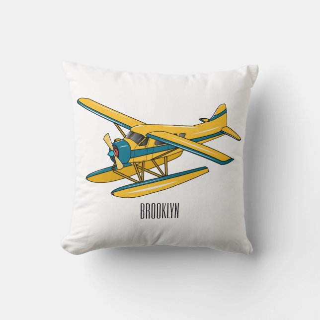 Coussin Illustration d'hydravion (Recto)