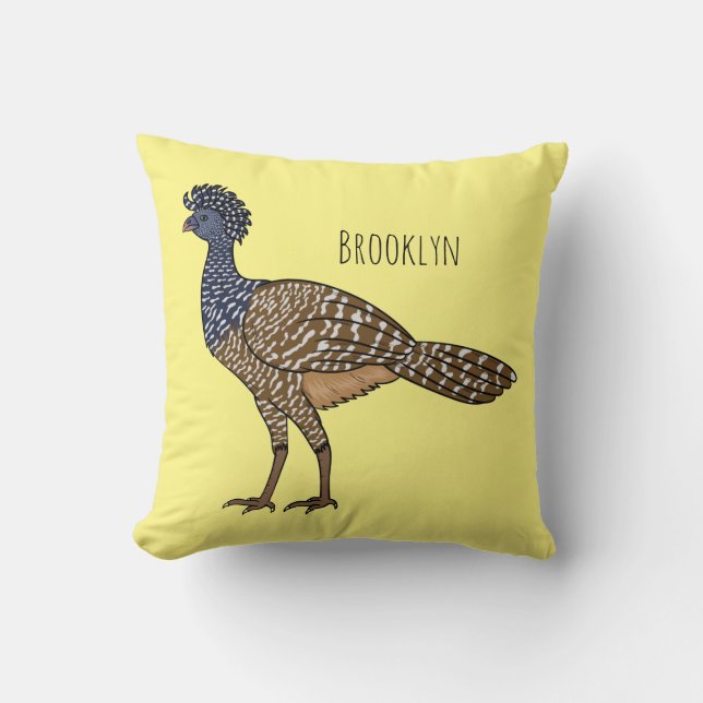 Coussin Illustration d'oiseau de curassow (Recto)