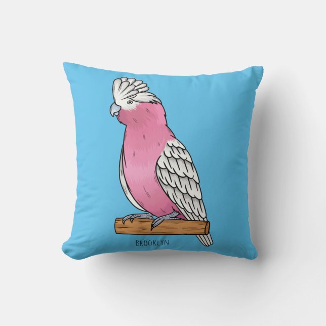 Coussin Illustration d'oiseau de Galah (Recto)