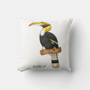 Coussin Illustration d'oiseau de grande corneille