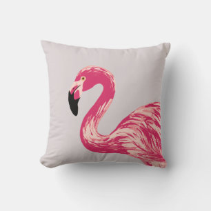 Coussin Illustration d'Oiseau rose Flamant rose Jeu d'orei