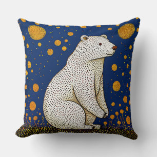 Coussin Illustration d'ours polaire