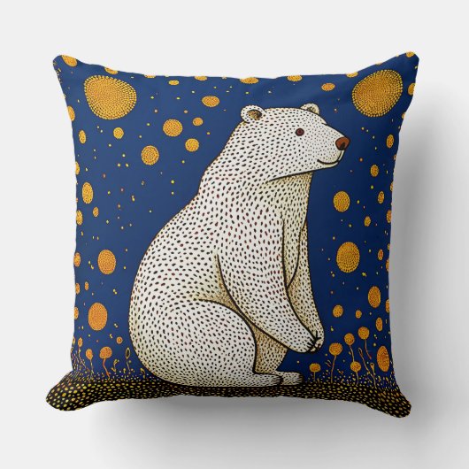 Coussin Illustration d'ours polaire (Recto)