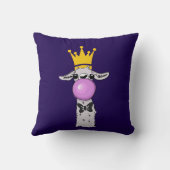 Coussin Illustration drôle de lama soufflant une bulle ros (Verso)