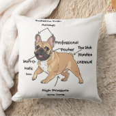 Coussin Illustration drôle de l'anatomie d'un Bouledogue F (Couverture)