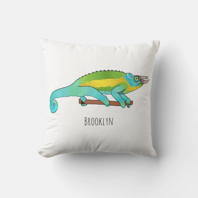 Coussin Illustration du caméléon de Jackson (Recto)