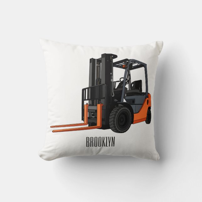 Coussin Illustration du chariot élévateur (Recto)