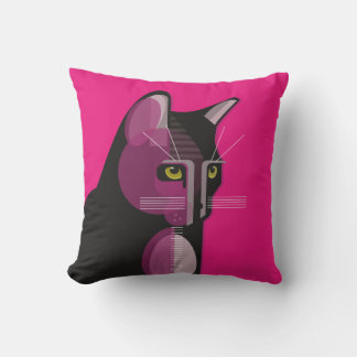 Coussin Illustration du chat géométrique