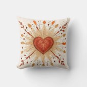 Coussin Illustration du coeur du Boho (Recto)