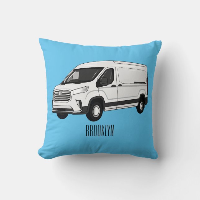 Coussin Illustration du fourgon de livraison (Recto)