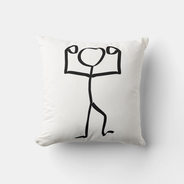 Coussin Illustration du gagnant de la figure Stickman, une (Recto)