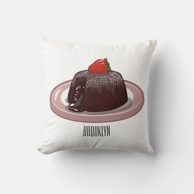 Coussin Illustration du gâteau de lave au chocolat (Recto)