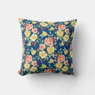 Coussin Illustration du modèle floral Rose vintage
