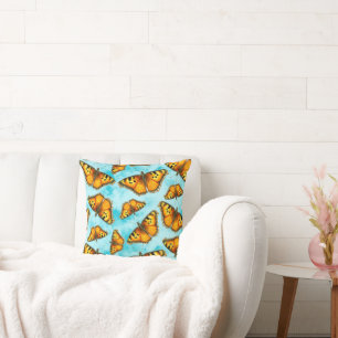 Coussin Illustration du papillon Tortoiseshell en Californ