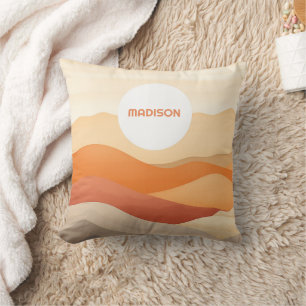 Coussin Illustration du paysage Abstrait du nom personnali