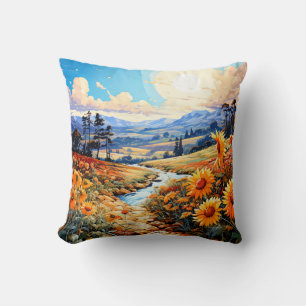 Coussin Illustration du paysage des Prairies
