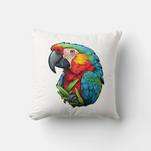 Coussin Illustration du perroquet de dessin