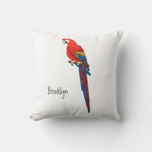 Coussin Illustration du perroquet de macaw Scarlet