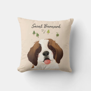 Coussin Illustration du portrait de Saint Bernard Pet Dog
