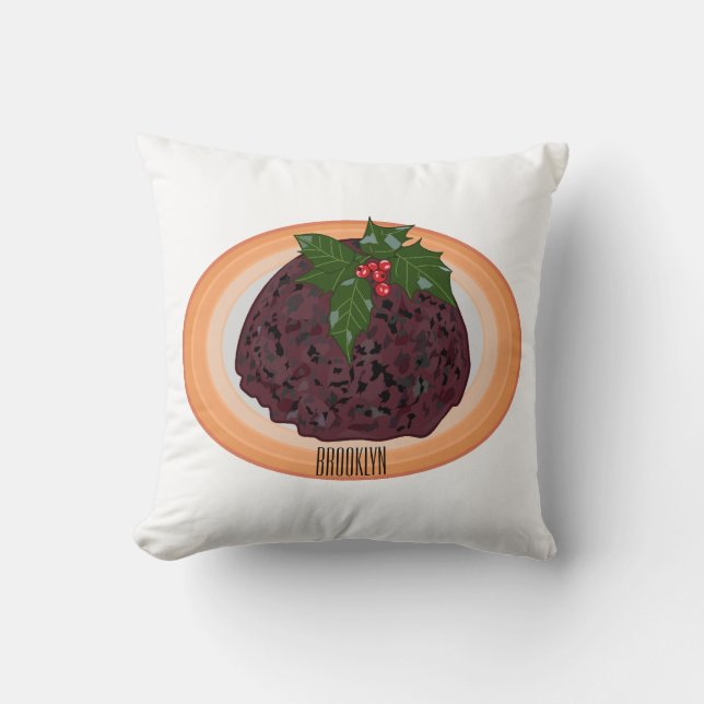 Coussin Illustration du pudding de Noël (Recto)