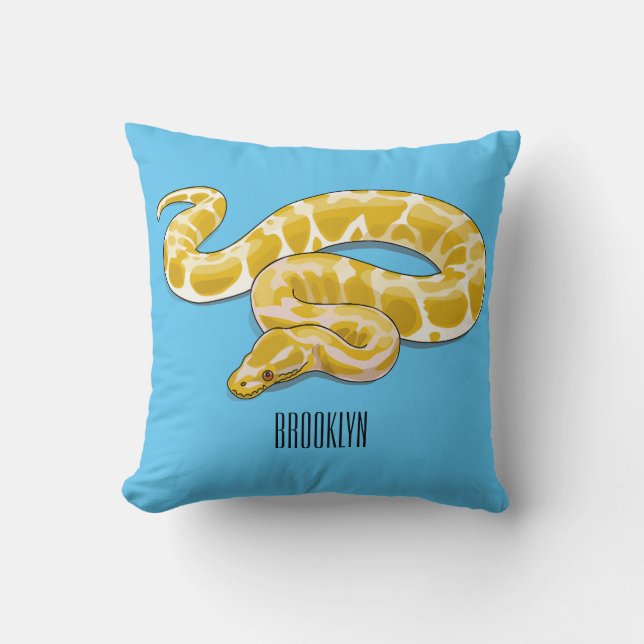 Coussin Illustration du serpent python birman (Recto)