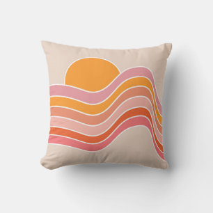 Coussin Illustration du soleil de style rétro