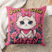 Coussin Illustration d'un adorable chaton blanc (Couverture)