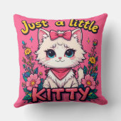 Coussin Illustration d'un adorable chaton blanc (Verso)