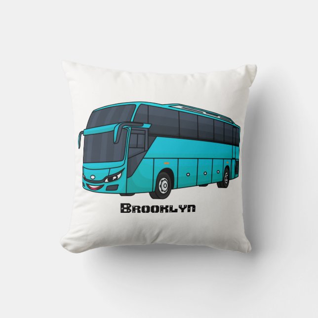 Coussin Illustration d'un autobus à passagers moderne (Recto)