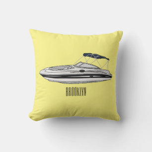 Coussin Illustration d'un bateau à moteur