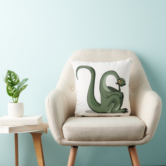 Coussin Illustration D'Un Brontosaurus Caricaturé Qui Pens (Chaise)