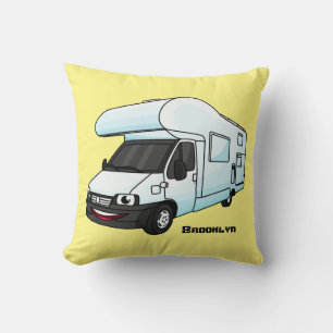 Coussin Illustration d'un campervan heureux