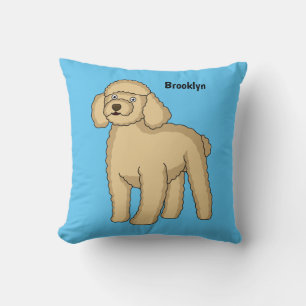 Coussin Illustration d'un caniche brun joyeux
