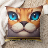 Coussin Illustration d'un chat mignon aux yeux bleus brill (Couverture)