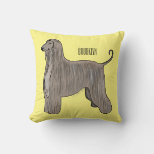 Coussin Illustration d'un chien hound afghan