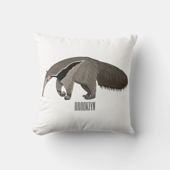 Coussin Illustration d'un dessin animé d'Anteater (Recto)