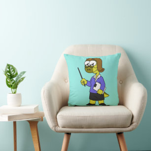 Coussin Illustration D'Un Enseignant Pachycéphalosaure.