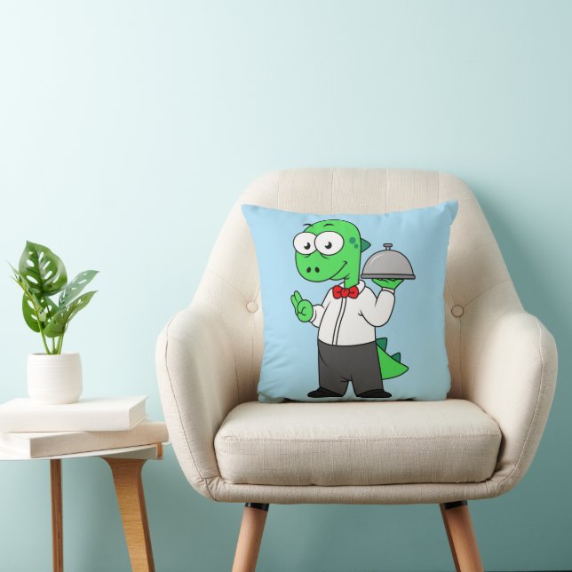 Coussin Illustration D'Un Gardien Alimentaire Tyrannosauru (Chaise)